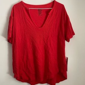 NWT Urban Outfitters Red Low Cut Out Tee